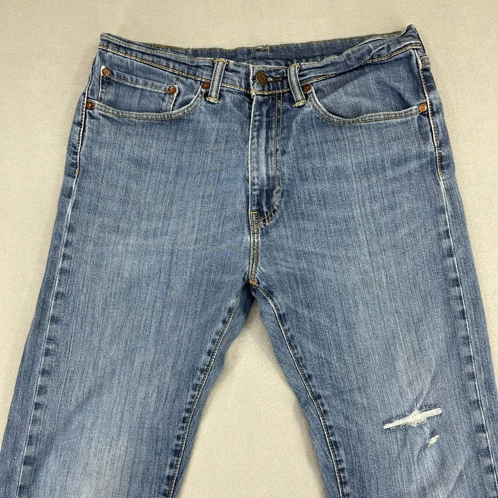 Levi's 511‎ Slim Fit Jeans Mens 34x30 Blue Medium Wash Distressed Denim